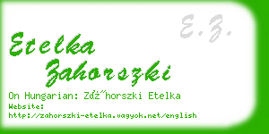 etelka zahorszki business card